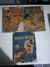 民国版熊猫漫画书ANDY PANDA PAINT BOOK 油漆工熊猫安迪(三册合售)少数几处描色<1946>