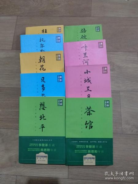 中国现代经典文学精选丛书 ，共9本，包括： 想北平  ，呼兰河转 ， 贝多芬传  ，茶馆 ，小城三月， 朝花夕拾  ， 骆驼样子  ，托尔斯泰传， 狂人日记  。