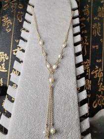 【美品】正宗日本海水珍珠大米粒珍珠项链