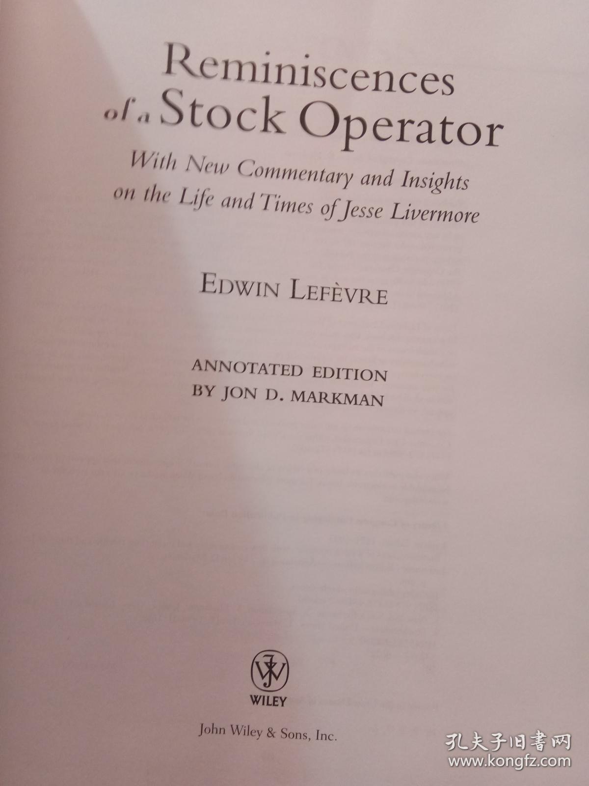 Reminiscences of a Stock Operator 插图注释版
