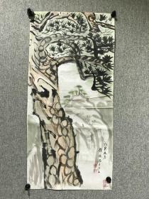 海派画家吴江顾成，戊寅年《树》（69*33）钤印：顾成，仁寿堂