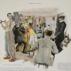 1900年套色木口木刻版画《男化妆室》41×28厘米（16）