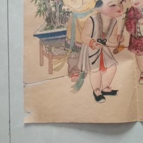 杨柳青童子年画（74.5/47cm）罕见，详看说明