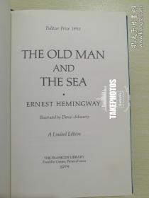 The Old Man and The Sea 《老人与海》Hemingway 海明威Franklin Library 1975 年出版  真皮精装收藏版 普利策奖书系之一