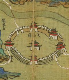 0006-53古地图1661-1681清浙江省青碧山水。义乌县。纸本大小59.86*75.71厘米。宣纸原色微喷印制，