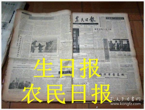 生日报 1992年3月18日 农民日报 （大邱庄人均收入超万元）出生当天的原版老报纸 创意礼品-原版-老报纸-生日报、纪念报