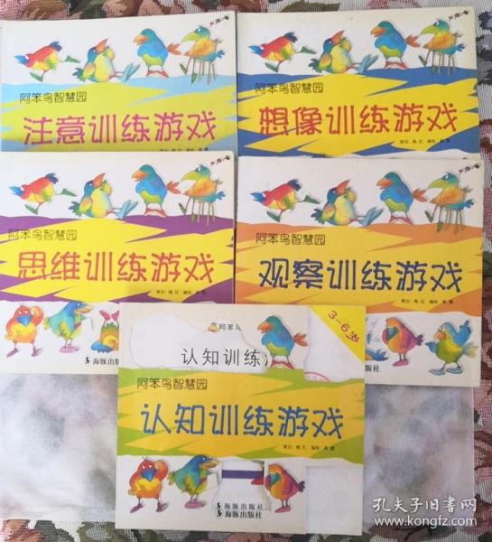 阿笨鸟智慧园5本合售——想象、观察、注意、思维、认知训练游戏（3~6岁）