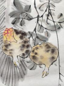 已故著名画家陈半丁先生款花卉作品