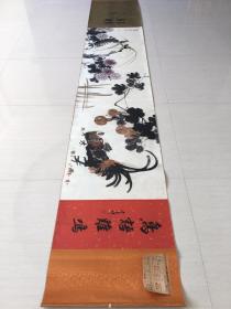 长卷画【齐白石】鸟语鸡鸣，长卷手卷画，总长约450*68cm。