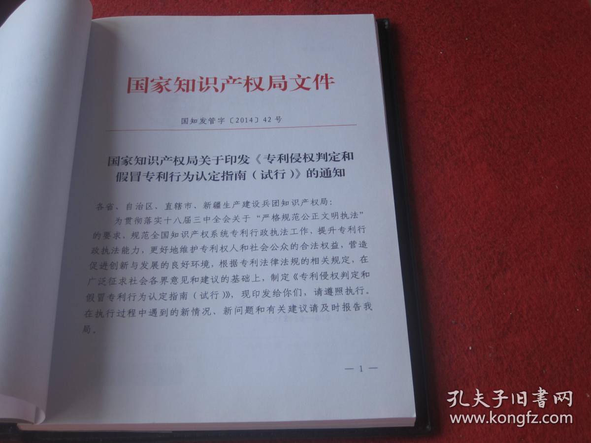 专利侵权判定和假冒专利行为认定指南（试行）