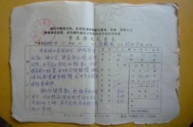 1981年 宁波市中马路小学 一年级顾艳×同学 学生成绩汇报表