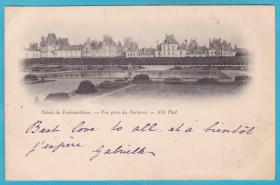 法国1901年【远望枫丹白露宫】实寄明信片