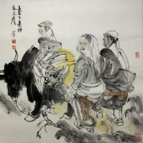 张江舟，斗方画心