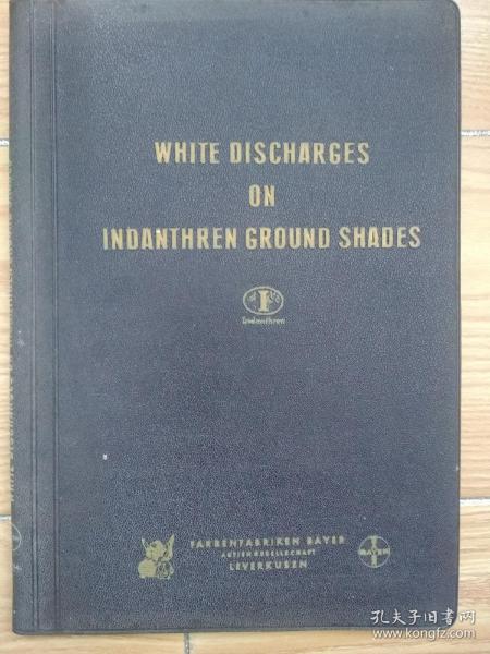 white discharges on indanthren ground shades民国拜尔公司布样一册