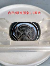 清代传世少见的老天珠戒指  . .