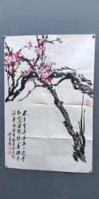 邱恩鸿著名画家梅花一副【邱恩鸿 ，1930年5月生，山东曲阜人，1958年毕业于山东师范学院艺术系，曾任泰安市科协副主席，中国农函大泰安分校校长，现任国家文化部书画社艺术顾问、中原书画社高级书画师。邱恩鸿数十年先后在省市委从事宣传文化、科技教育工作，当过教师、编辑、记者、主编过《泰山科普报》，发表过较多的作品和文章。邱恩鸿师承山东师大艺术系教授、著名花鸟画大师于希宁、张鹤云和吕品诸先】画片01