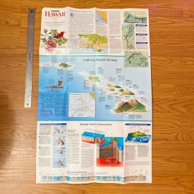现货 特价 national geographic 美国国家地理地图 1995年9月夏威夷群岛Hawaii