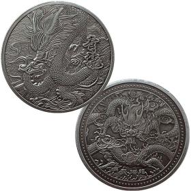 中国四大神兽青龙币龙王 腾龙浮雕硬币镍古银纪念章