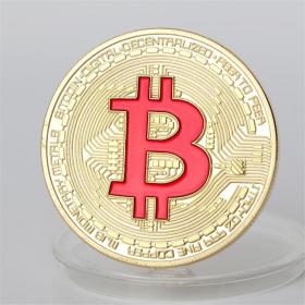 标题： bitcoin纪念币金币彩绘币外贸硬币跨境外国币