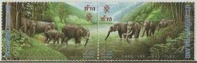 1995泰国邮票，大象（与中国联合发行），2全