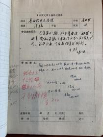 《中国文学》编辑部流出有关《董必武同志诗选》编选资料一组，其中有吕剑（著名诗人）、吴一虹、杨友（即杨度孙女、林鸿荪妻子杨友鸾）、董良翬（董必武女儿董楚青）等签批意见或稿件处理单8页，董必武诗词打印稿13页。