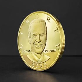 美国总统大选2020拜登纪念币 人像浮雕彩印外贸金属工艺品收藏币