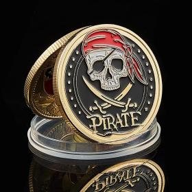 2020 Skull Pirate Ship Gold Treasure Coin海盗纪念币外贸硬币