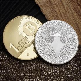 美国硬币 bitcoin鹰眼纪念硬币 金银系列电镀微浮雕