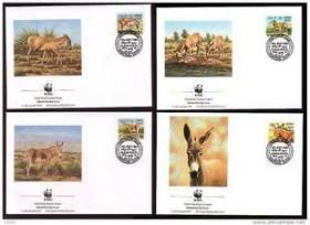 苏丹 1994年 世界野生动物基金会  WWF 非洲野驴 首日封 4全新