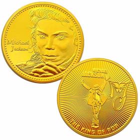 迈克尔杰克逊镀金纪念章 徽章工艺礼品金币定做硬币纪念币