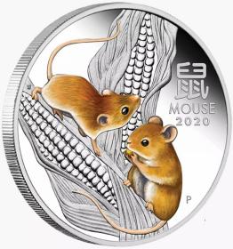 澳大利亚鼠年纪念币澳洲生肖币2020 Year of The Rat Australia