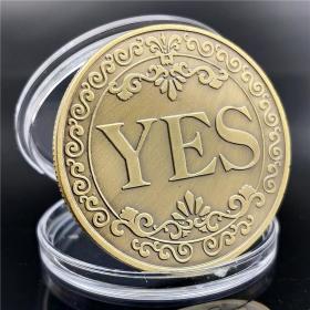 YES Or NO决策硬币外贸纪念章 小硬币直径25mm外币跨境货源工厂