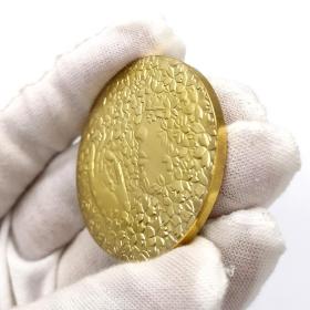 金色花丛女神日本硬币金色微浮雕精致镜面