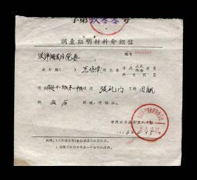 1966年：中共洪泽县委员会五人小组【了解政历问题】介绍信收藏品