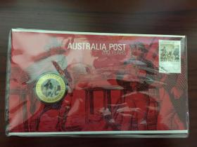 【特价】2009 澳大利亚 邮政200年 彩色PNC 纪念币硬币