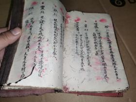 江西赣州风水大师祖传《断诀诗论》红布面手抄本巨厚一册，地理秘籍，内容精审，图文并茂，地理堪舆地势实战性强，秘笈珍本，玄妙莫测，赣南堪與派重要文献。