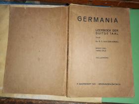 GERMANIA LEERBOEK DER DUITSE TAAL DOOR  德语文本       （1947年荷兰版 精美插图）