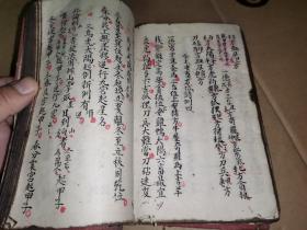 江西赣州风水大师祖传《断诀诗论》红布面手抄本巨厚一册，地理秘籍，内容精审，图文并茂，地理堪舆地势实战性强，秘笈珍本，玄妙莫测，赣南堪與派重要文献。