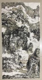 丁玲 国画 软片 136×68厘米