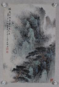 北京湖社画会会员、中国老年书画研究会研究员 张全虎（锐涵）1992年作 国画作品《峻岭苍松翠》一件（纸本软片，画心约2.8平尺，钤印：张全虎、锐涵）HXTX380421