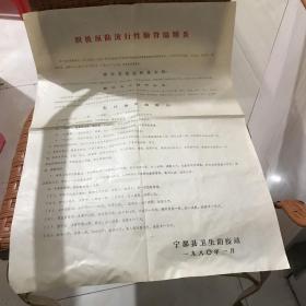 1980年宁都县卫生防疫站 积极预防流行性脑脊髓膜炎 四开通告