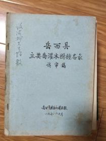 1978年《岳西县主要乔灌木树种名录》稀少的早期地方油印稿本资料!