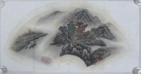 画家 李锡祯国画作品《山居秋色》 一幅 （纸本软片，画心约1.8平尺，钤印：李、锡祯）HXTX184230