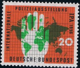 念椿萱 联邦德国邮票0240 1956年国际刑警组织展览会1全新