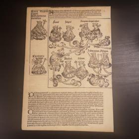 1493 World Chronicle or Nuremberg Chronicle No.89 珍稀摇篮本《纽伦堡编年史》又名《世界编年史》，最著名的摇篮本之一！丢勒及其老师超级珍贵原版木刻版画！非常珍贵！超大开本！ 拉丁文版