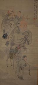 清代绢本绫裱立轴 蓤州 无轴头