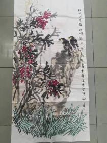 【保真 特惠】中美协会员 程大利山水工作室画家 朱文松 四尺整张花鸟1