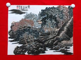 书画11195，【李凤奎（雪堂）】有款山水画