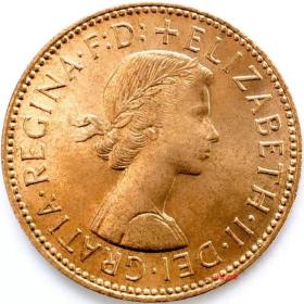 古钱币，老钱币，英国1967年半便士硬币，帆船与伊丽莎白女王，非常稀有难得，意义深远，可谓古钱币收藏的珍品，孤品，神品