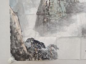 保真书画，刘学思四尺整纸山水画《云江图》一幅，刘学思，中国书法家协会理事、中国美术家协会会员、清美珑琥艺术馆馆长。自幼随父刘炳森先生，画得到董寿平、白雪石、田世光等名师指教。